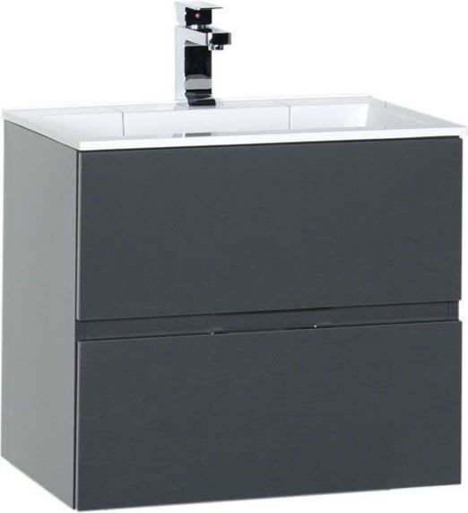 Тумба с раковиной Aquanet Алвита 60 серый антрацит 00213094