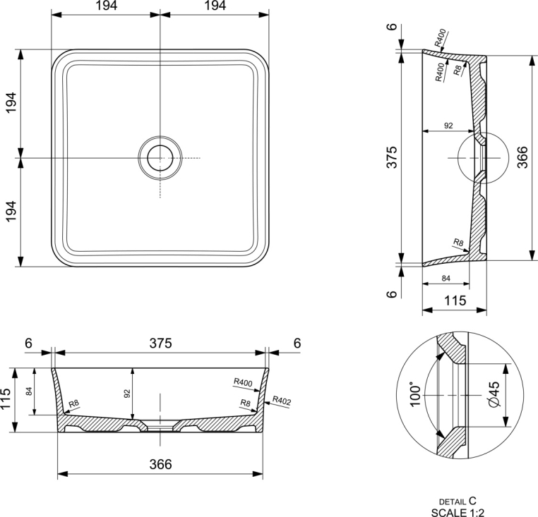 Мебель для ванной Stworki Берген 80 белая со светлой столешницей, раковина Sottile 1477-001-0125