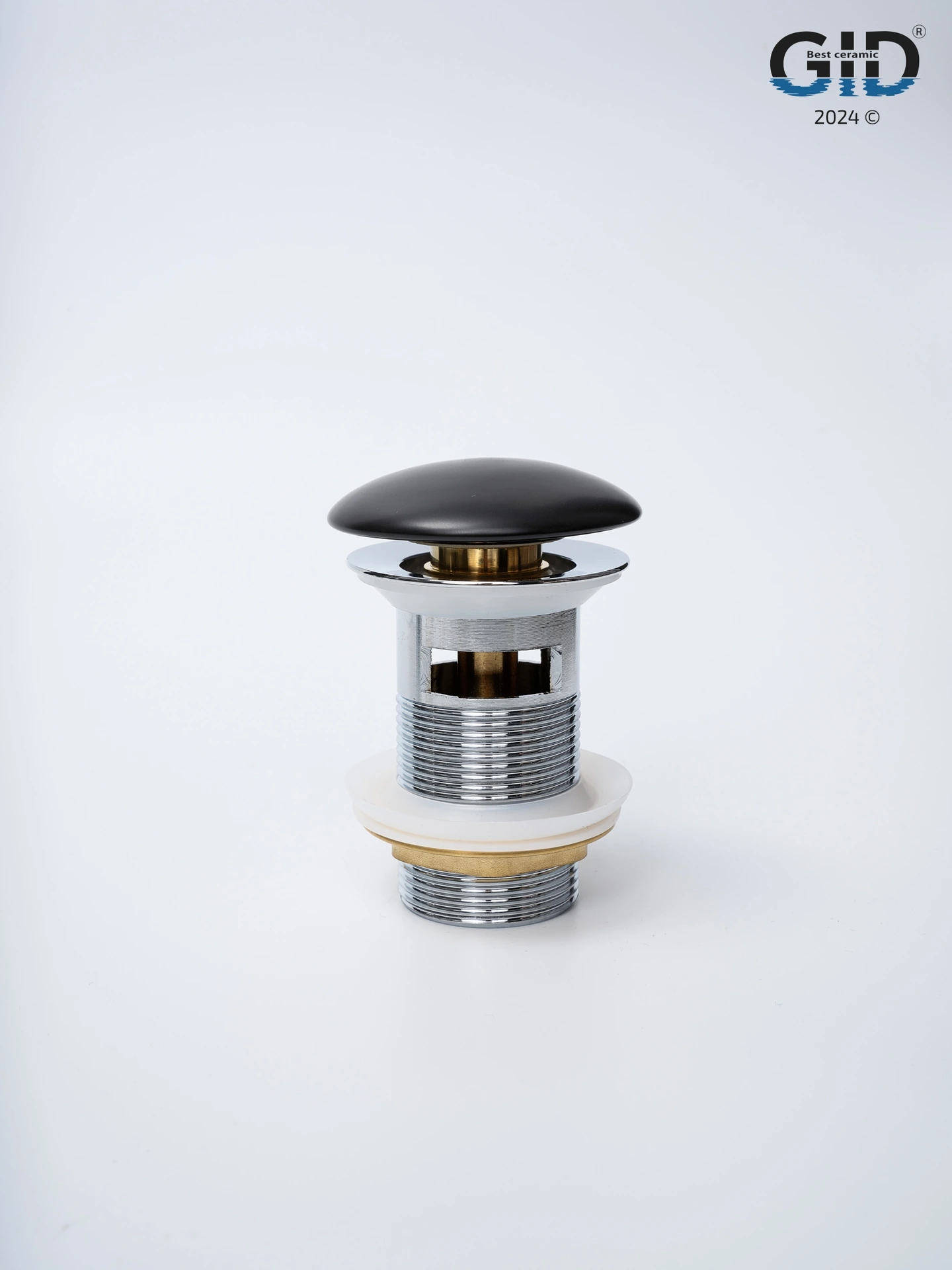 Донный клапан Gid  с переливом Blm100-1 74407K черный матовый 7x7x10