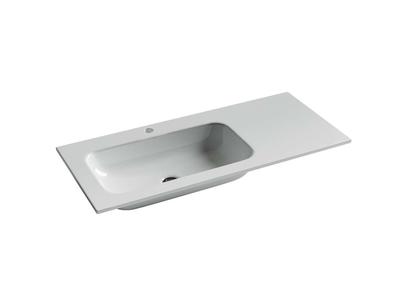 Раковина накладная мебельная Grace прямоугольная 1010x457x137мм, чаша слева, с отверстием под смеситель, цвет белый