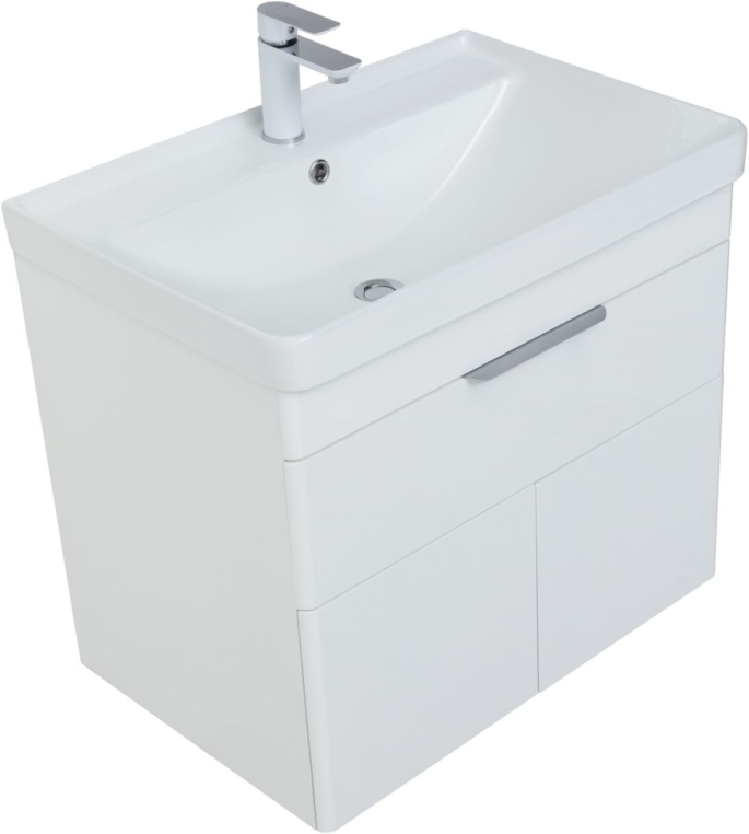 Тумба под раковину Aquanet Ирис new 710 белый глянец (1 ящик, 2 дверцы) 00310149