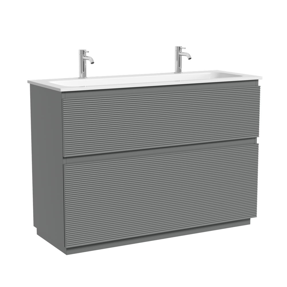 Тумба напольная SANCOS Folk Floor  1190х445х850, c двумя ящиками оснащенными доводчиками, Ergraut soft, арт.FL120FES