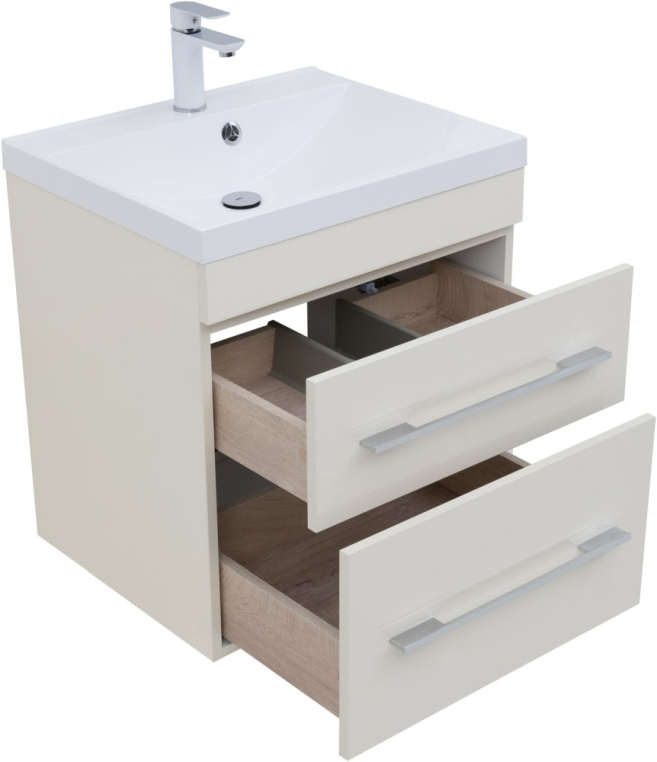 Тумба под раковину Aquanet Верона 60 крем (2 ящика) 00304537
