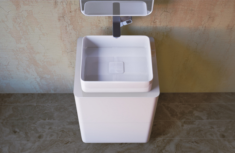 Тумба под раковину RAVAL Pure 56 напольная Белая (Pur.01.56/N/W)