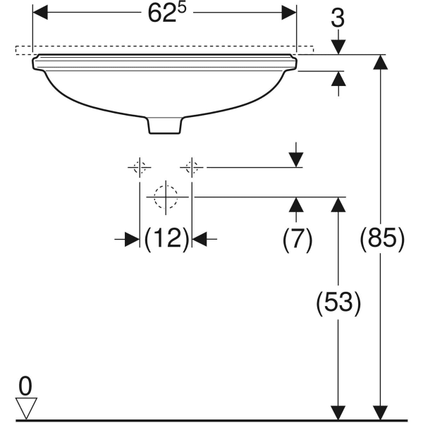 Раковина Geberit VariForm 62.5x49 500.758.01.2
