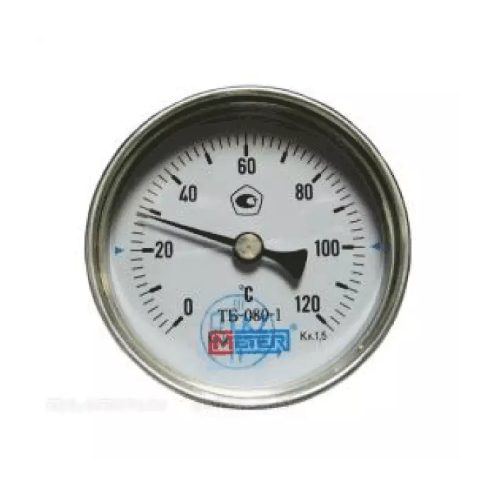 Термометр биметаллический осевой Дк80 120С L=40мм G1/2" ТБ80 Метер