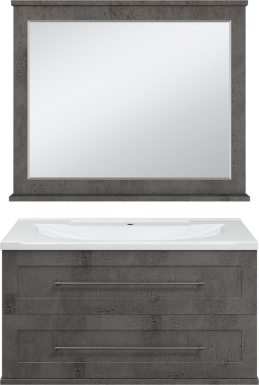 Комплект мебели Misty Марта 100 подвесная, темный бетон (П-Мрт-01100-2513П+Р-Евв14100-Д+П-Мрт-03100-2513)