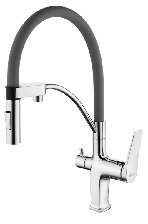 Смеситель для кухни LEMARK Comfort LM3074C-Gray с подключением к фильтру с питьевой водой