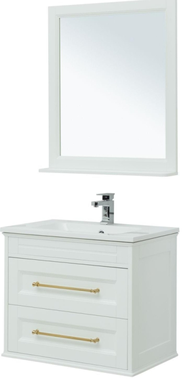 Мебель для ванной Aquanet Бостон М 80 белый (ручки золото, раковина Бостон) 00281193