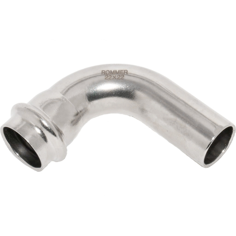 RSS-0002-000042 ROMMER Угольник однораструбный 90° ВПр-НПр, 42, из нержавеющей стали прессовой