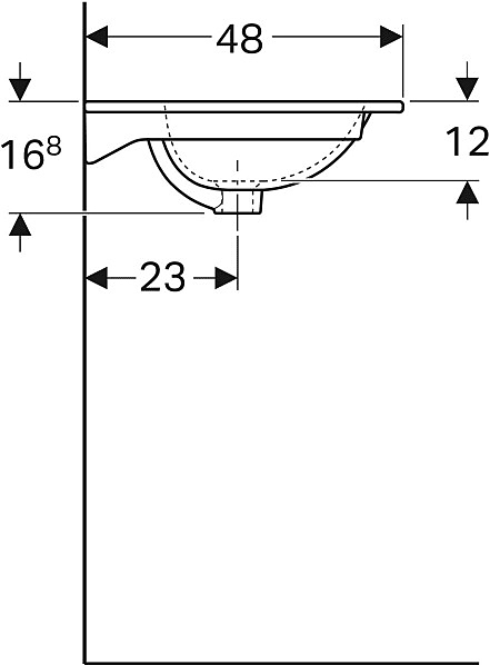 Раковина встраиваемая Geberit Acanto Slim 75x48 500.641.01.2