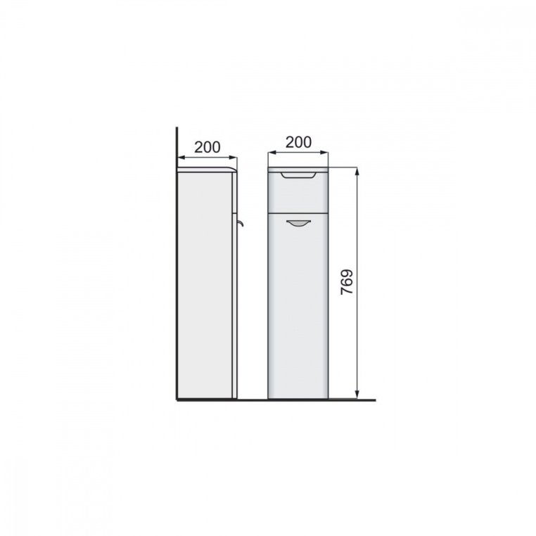 Тумба RAVAL  Space 21 напольная Белая (Spa.01.21/N/W)