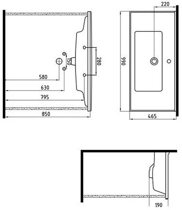 Раковина мебельная Bien Neptun NPLK10001FD1W3000