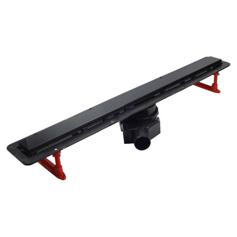 13701203 Pestan Душевой лоток Pestan Confluo Frameless Line 550 Black Glass Хром матовый/черное стекло глянец, без рамки