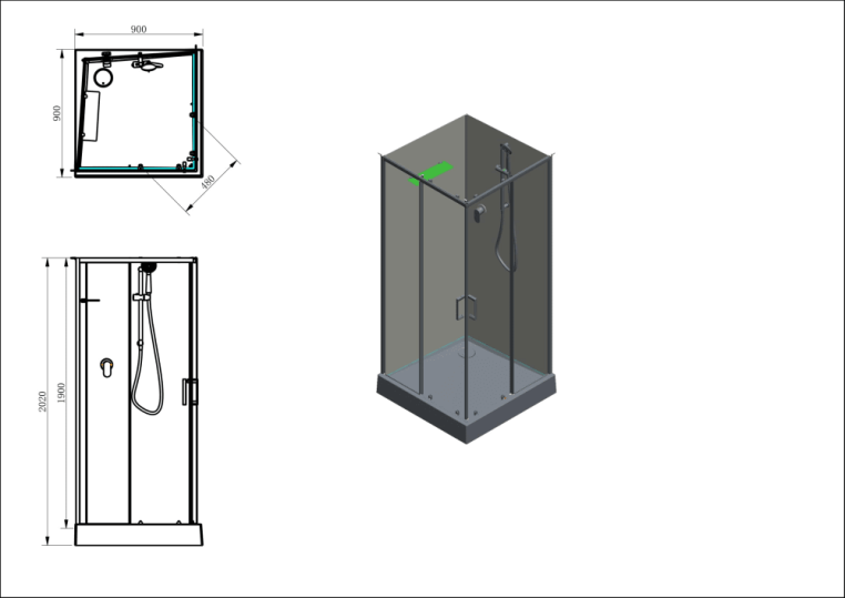 Душевая кабина Aquanet Passion EVO S Квадрат White 90x90, набор 00281963