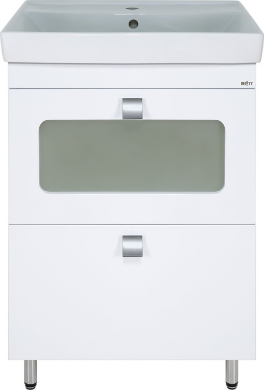 Тумба с раковиной Misty Урал 60 2 ящика (Э-Ура-01060-0212Я+БП-э000000983)