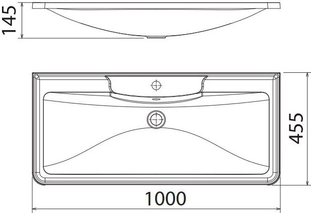 Раковина BelBagno  100 прямоугольная (BB1000/455-LV-MR-ALR)