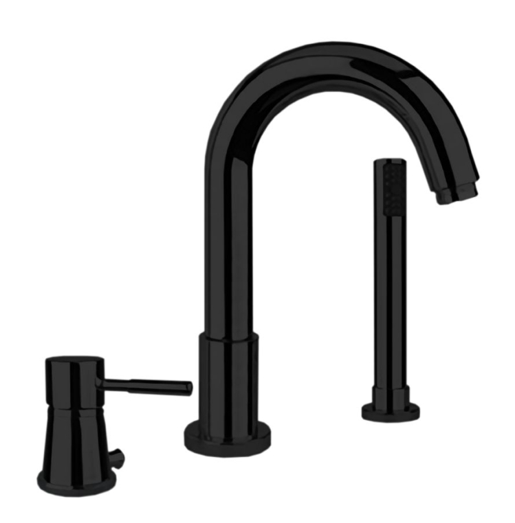 Смеситель на борт ванны Webert Rimini RI850701560, черный (внешняя часть)
