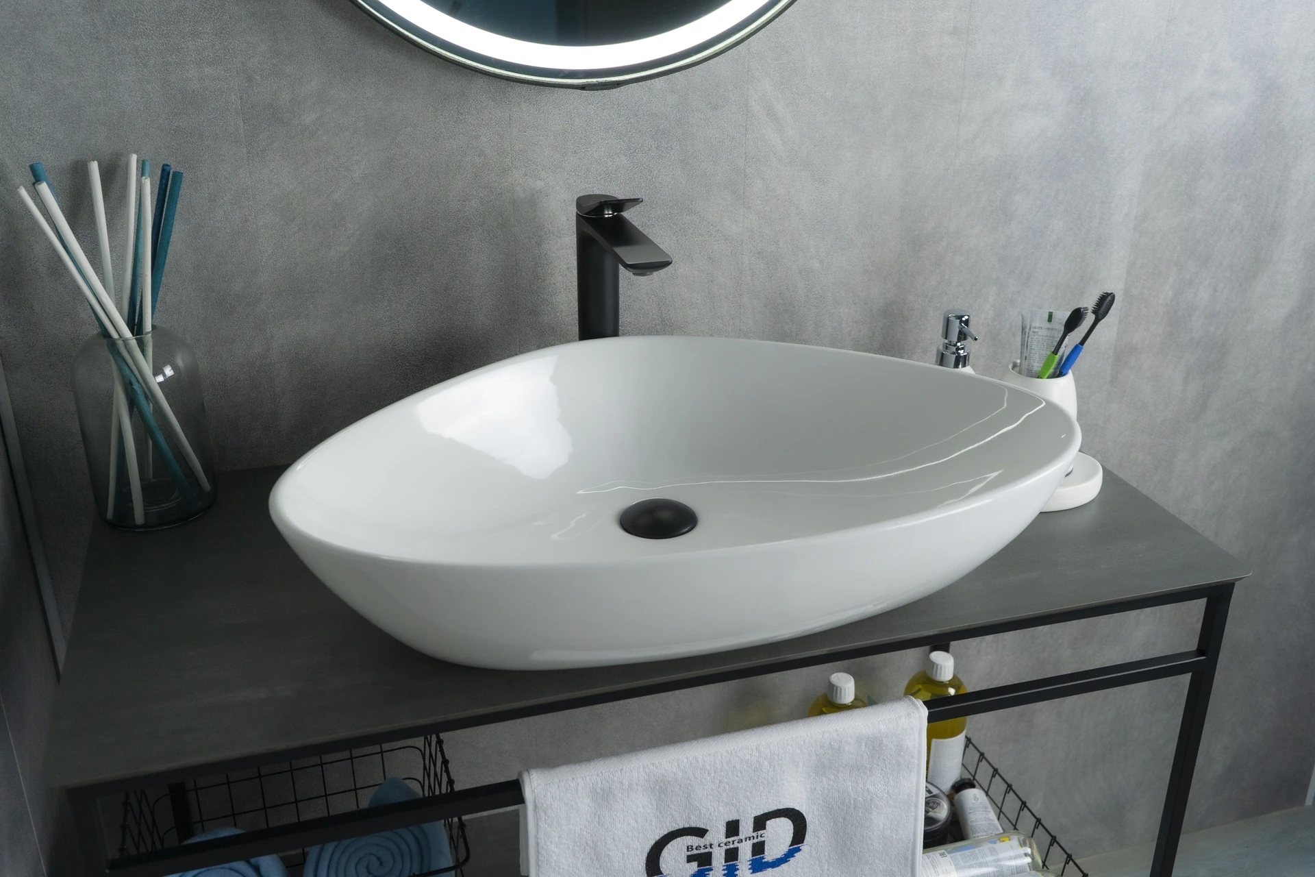 Раковина Gid N9062 51117 накладная белая 66.5x44x15