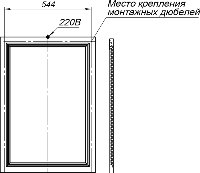 Зеркало Stworki Эстерсунд 60 белое матовое, с подсветкой, сенсор на зеркале (259337)