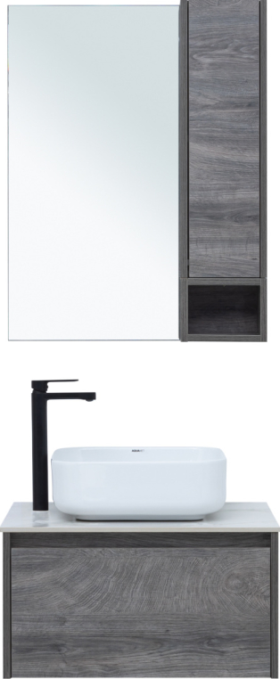 Мебель для ванной Stworki Карлстад 60 дуб рошелье, монте тиберио, с отверстием под смеситель в столешнице