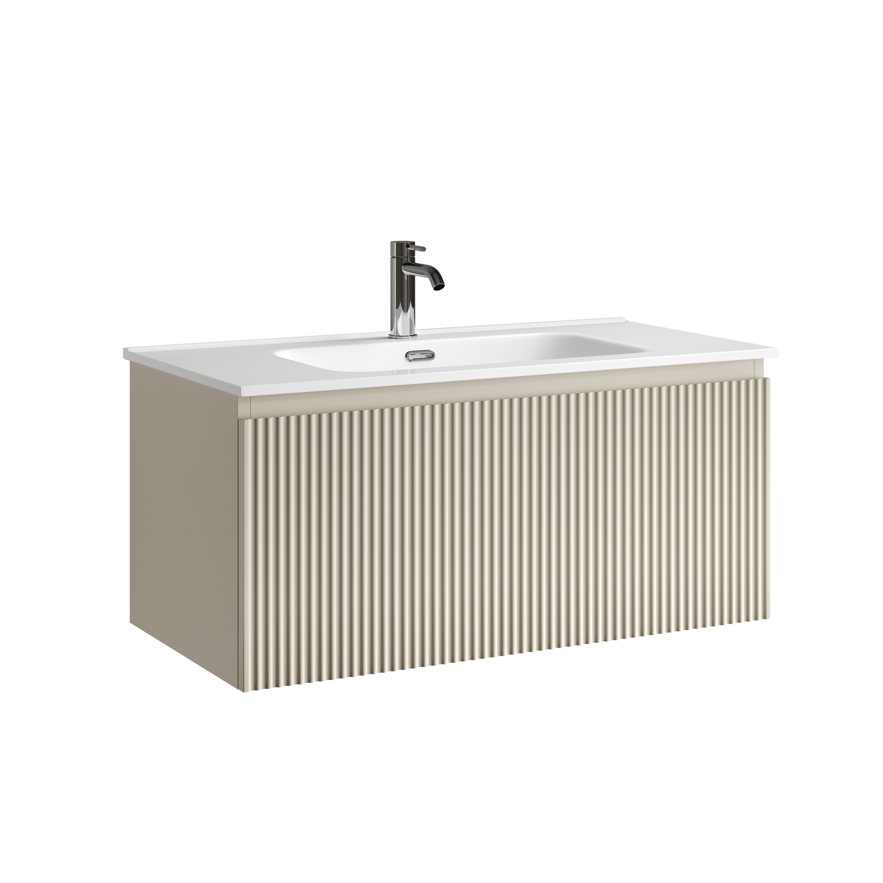 Тумба подвесная SANCOS Snob R 1.0 890х445х406, c одним ящиком оснащенным доводчиками, Beige Soft , арт.SNR1.090CE