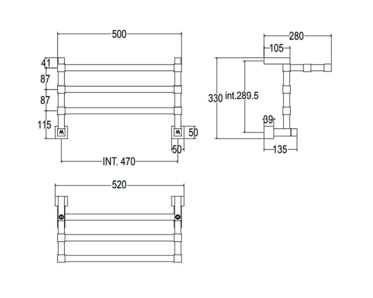 Полотенцесушитель водяной Margaroli Panorama 52x33 7924703CR хром