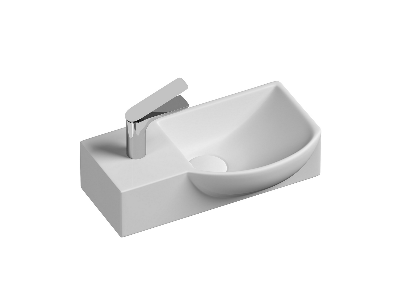 Подвесные раковины CERAMICANOVA CN6039R Умывальник подвесной прямоугольный с крепежом (чаша справа, отв под смеситель слева) Elemen