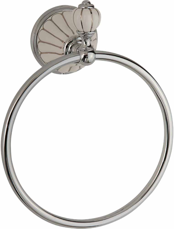 Кольцо Migliore Olivia 17553 керамика белая с декором платина/хром