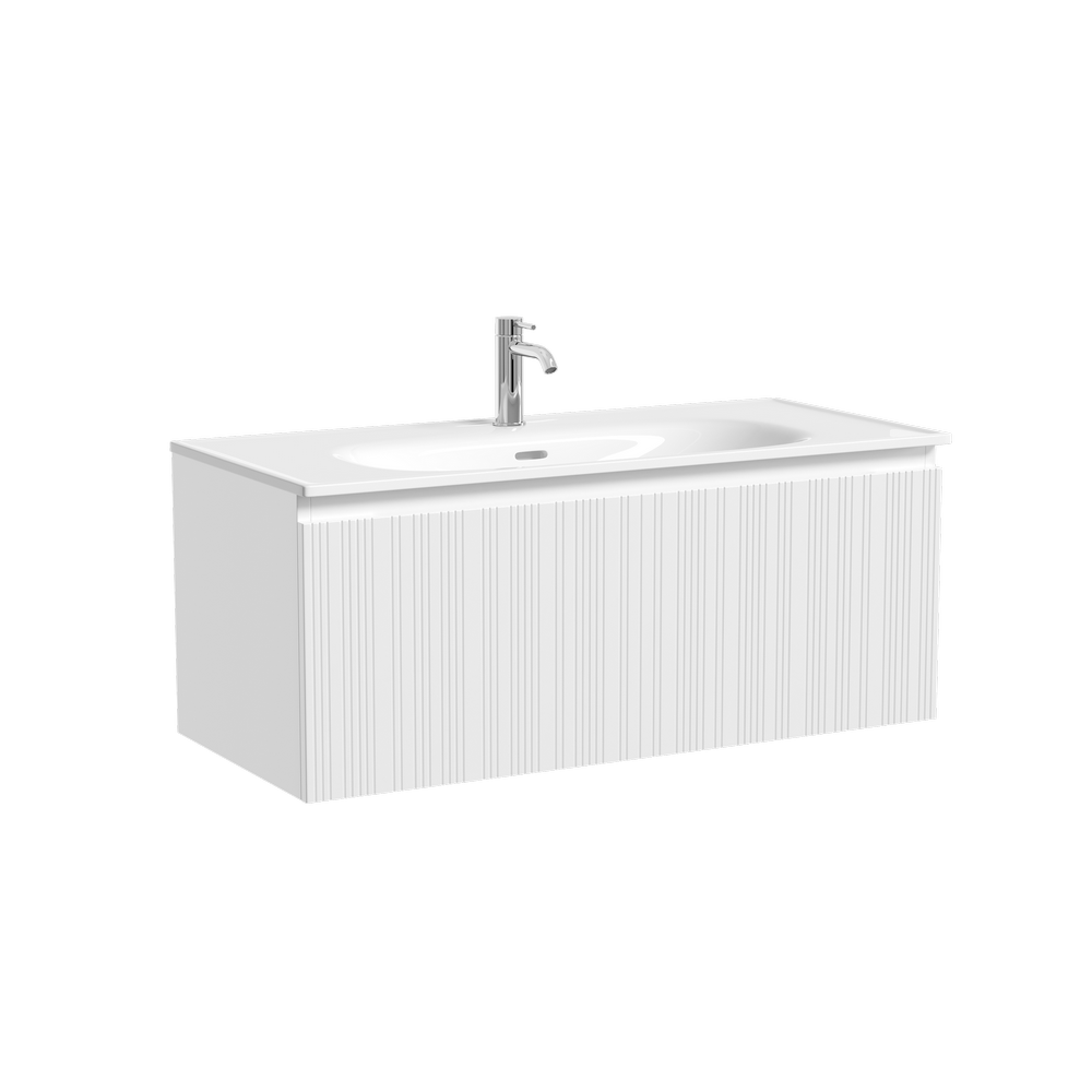 Тумба подвесная SANCOS Code 990х453х400, c одним  ящиком оснащенным доводчиками, цвет белый , арт. CD100W