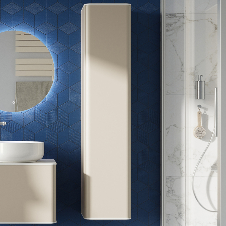 Шкаф-пенал Stworki Ноттвиль 150 бежевый шелк (ppJUL.150-216.215)