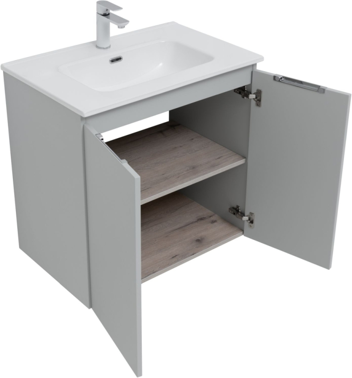 Тумба под раковину Aquanet Алвита new 70 2 дверцы, серый 00303903
