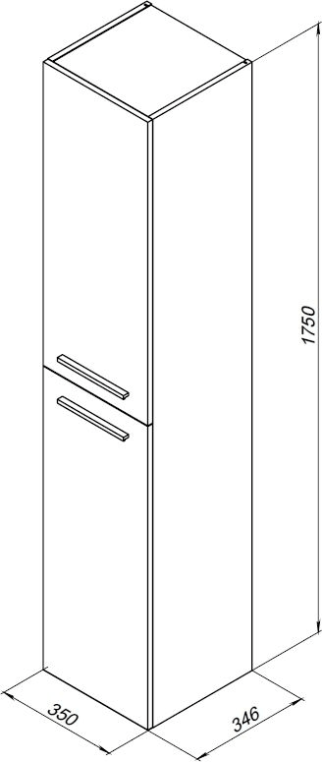 Шкаф-пенал для ванной Aquanet Nova 35 белый 00242261