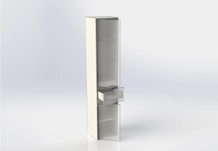 Шкаф-пенал для ванной Aquanet Модена 35 L белый глянец 00218461