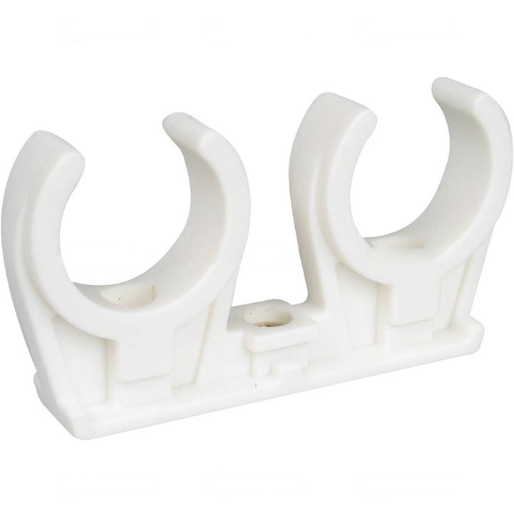 853222 Walraven Клипса белая (двойная) 20-22мм с латунной втулкой М6, шт