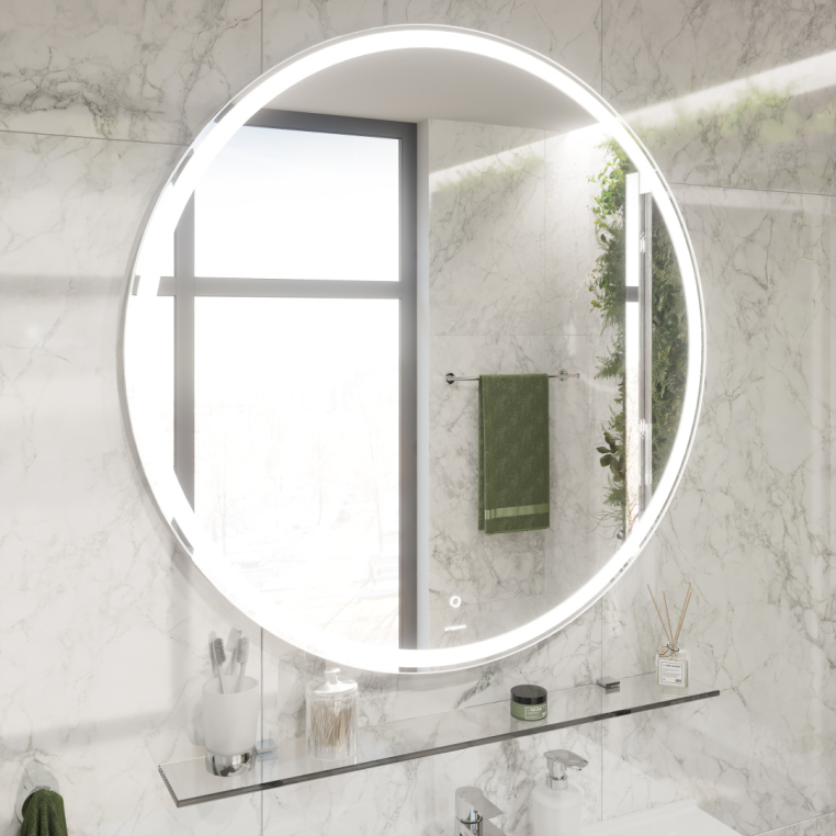 Зеркало круглое Stworki Мальмё 100 с подсветкой, сенсор на зеркале, круглое, настенное, российское (LED-00002463)