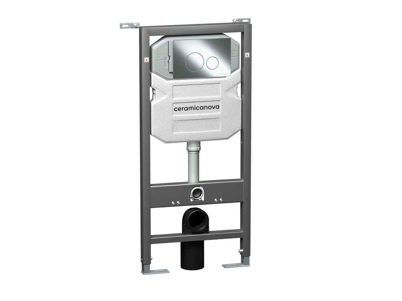 Инсталляция с кнопкой CERAMICANOVA CN1001CH Система инсталляции для унитазов CERAMICANOVA Envision с кнопкой смыва Round цвет хром и кр