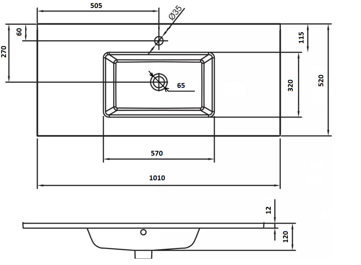 Столешница стекло 100см моноблок СЕРЕБРО поталь