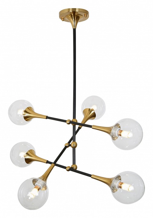 Люстра на штанге LUMINA DECO Vivaldo LDP 6027-6 BK+MD