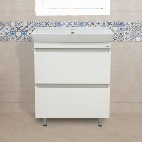 Тумба с раковиной Misty Енисей 60 2 ящика (Э-Ени01060-0112Я+БП-э000000983)