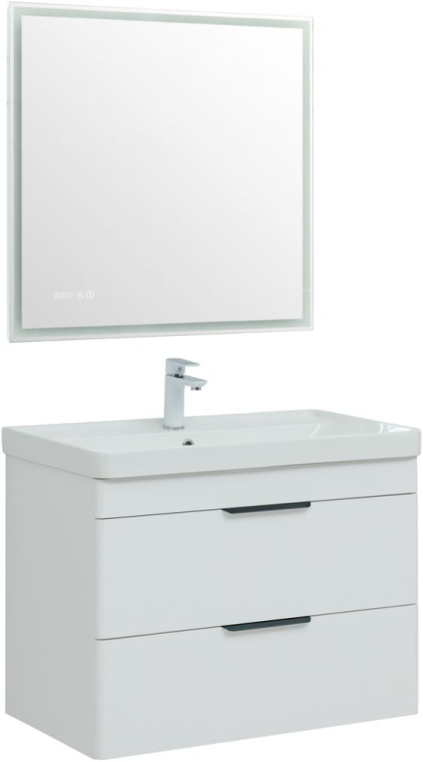 Тумба под раковину Aquanet Ирис new 815 белый глянец (2 ящика) 00310146