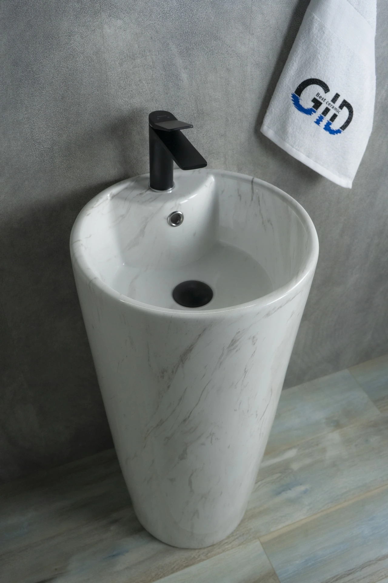 Раковина Gid Nb131wgs 81115 накладная под камень глянцевая 40x40x84