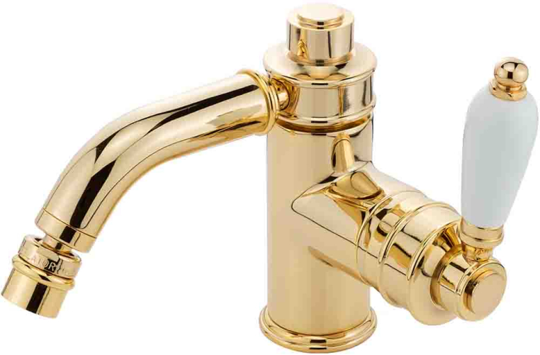 Смеситель для биде Migliore Ermitage 25002 ручка сбоку белая золото