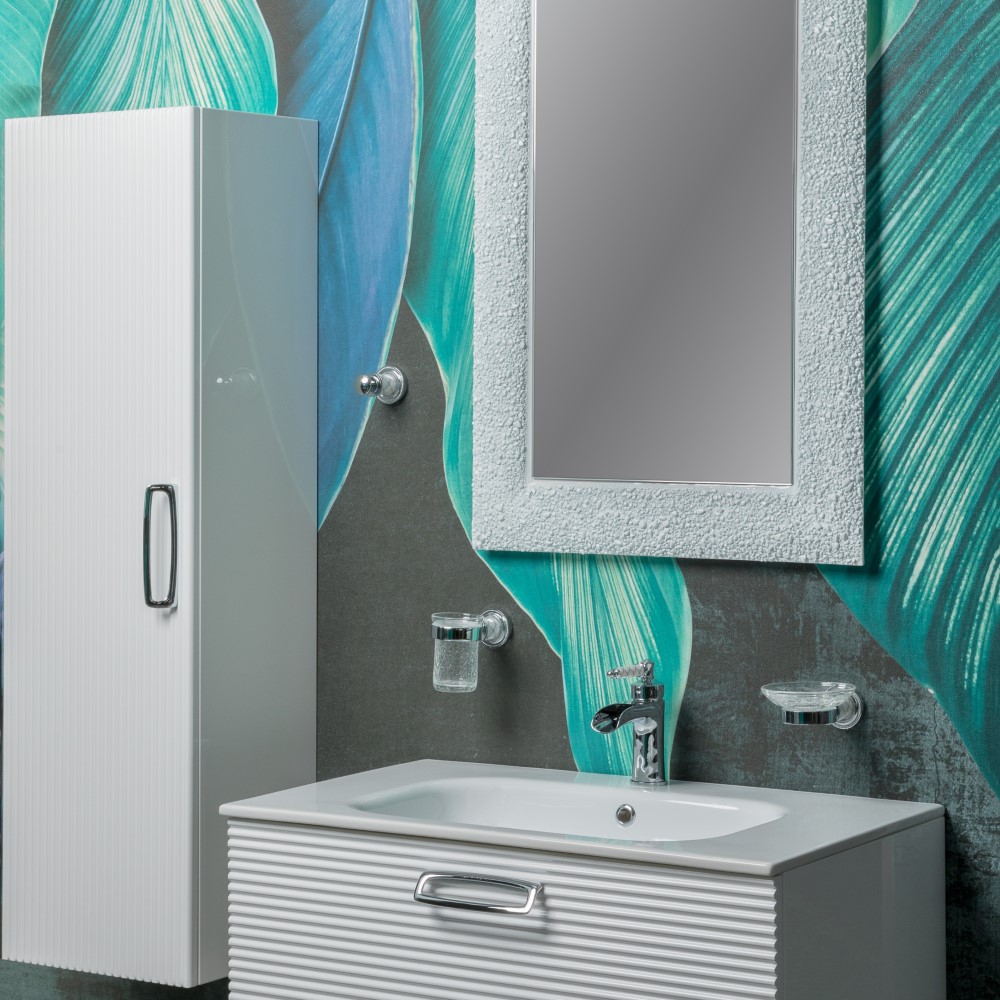 Пенал Linea белый+хром без ножек_Комплект