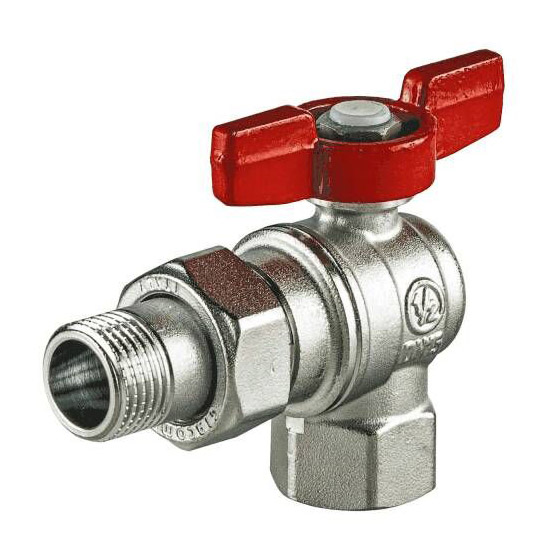 Кран шаровой Giacomini 1"F x 1"M НВ угловой с отводом (бабочка) серия R789 R789X007 (R789X007)