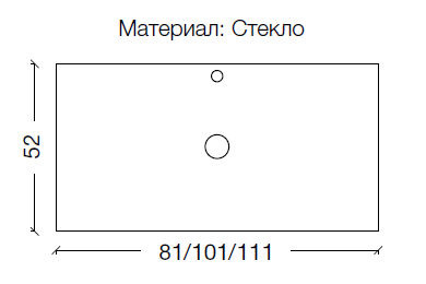 Столешница стекло 100см прямая СЕРЕБРО