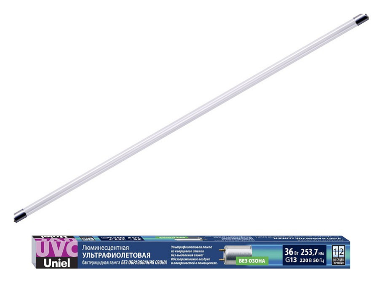 Лампа бактерицидная Uniel G13 36Вт K EFL-T8-36/UVCB/G13/CL