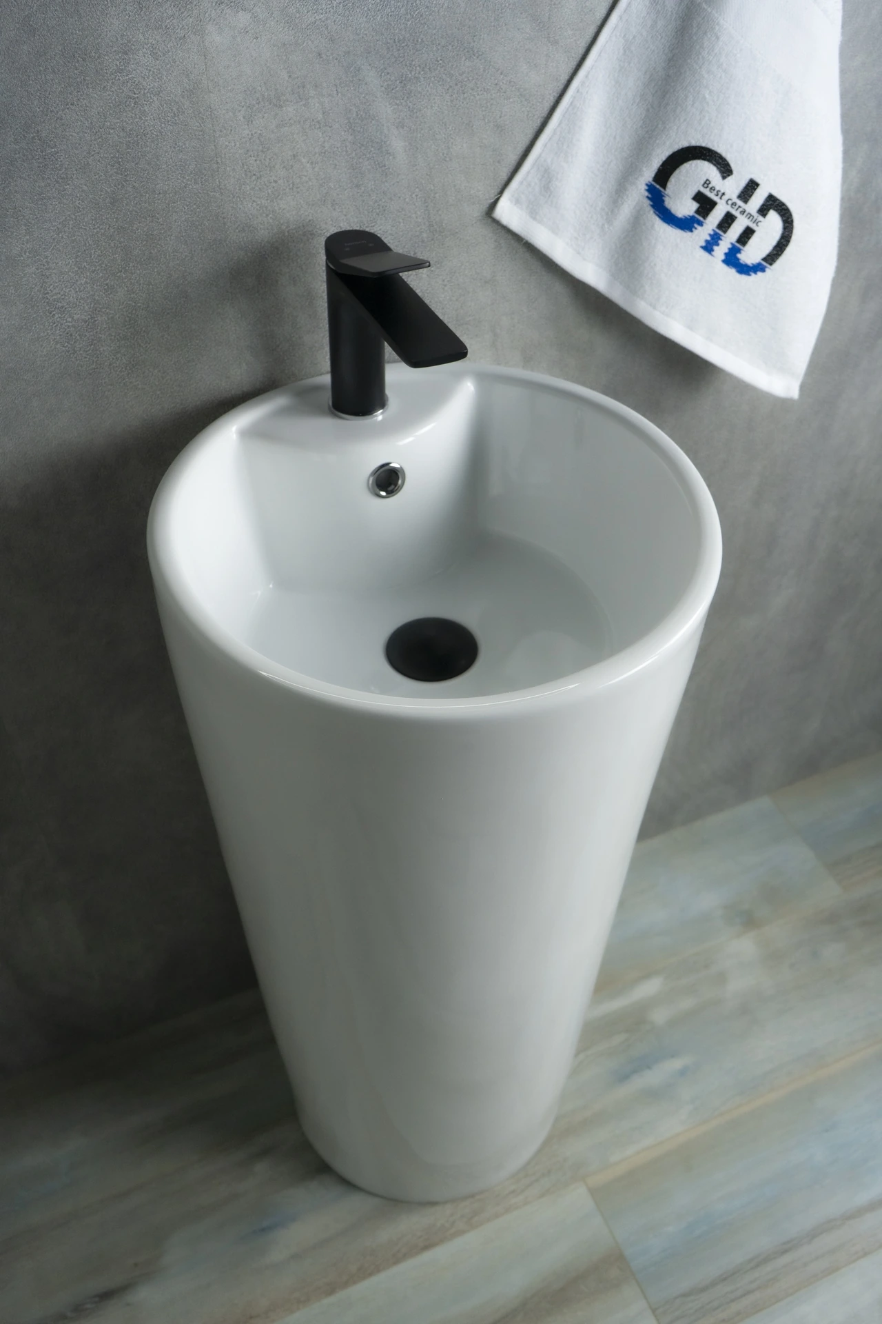 Раковина Gid Nb131 81112 накладная белая 40x40x84