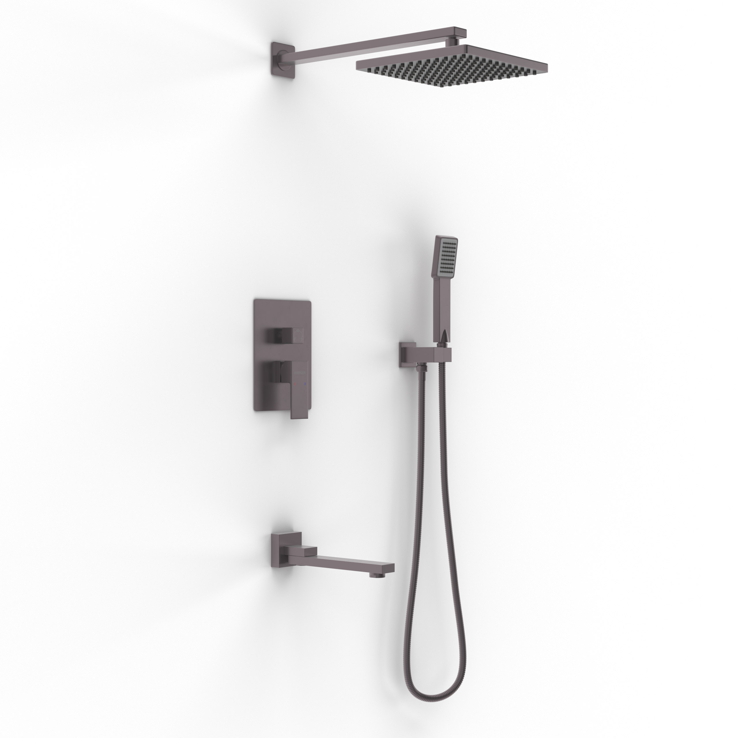 Душевой комплект BERGES NARDIS 3S, поворотный излив, оружейная сталь