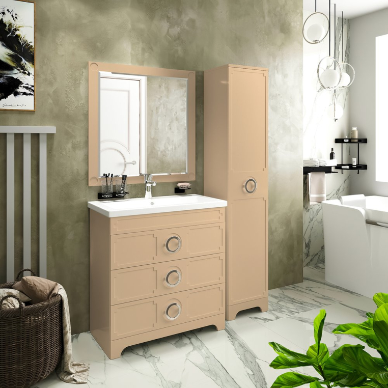 Комплект мебели Misty Лейла 70 песочная (Пр-Лей06070-05113Я+Р-Евв14070-Д+П-Лей51070-011)